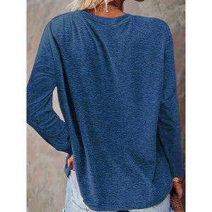 ElanWear Women’s Dog Paw Heart T-Shirt – Long Sleeve Dog Mom Graphic Crewneck Cute Casual Top